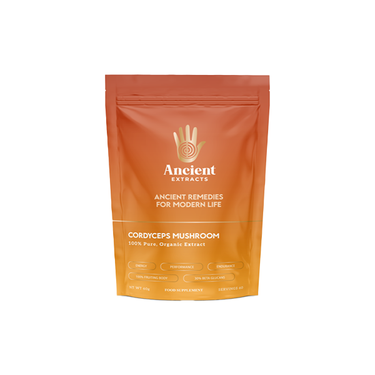 IQ Nootropics Presents: Ancient Extracts Organic Cordyceps Powder – 60g Premium Mushroom Supplement with 30% Beta-Glucan – Energy, Endurance & Performance Support – Non-GMO & Water Soluble